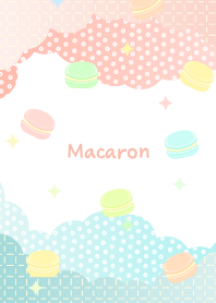 Cute macaron on pink & sky blue