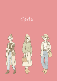 Fashionable Girl2 on light pink