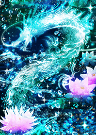 Water dragon and lotus