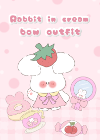 Rabbit in cream bow outfit1