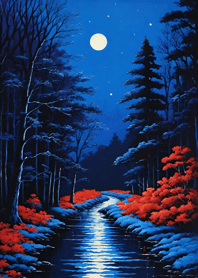 Bright Moon and Dawn 3595fD