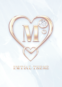 [ M ] Heart Charm & Initial  - Blue G