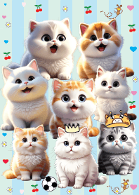 Cute cats gathered together 1