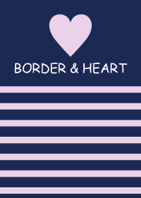 BORDER & HEART -NAVY+PURPLE-