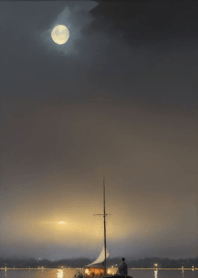 Lago tranquilo e enevoado - lua WVI2F