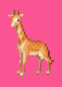 Giraffe Pixel Art Theme  Pink 01