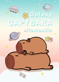 水豚-浩瀚星空-浪漫漸層-紅綠色