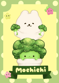 Mochichi bear with broccolis