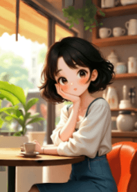 Cute Girl and Coffee V.36