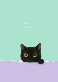 Blinky Black Cat (Purple Mint Green)