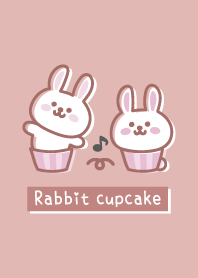 Rabbit cupcake.Musical note.pink