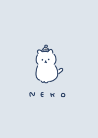 cat santa /gray blue navy