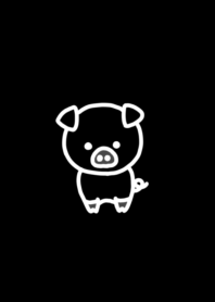 かしこいぶた 黒 シンプル