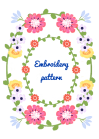 embroidery pattern -white-