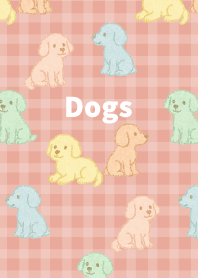 Lazy Dogs on pink & blue