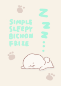 simple sleepy bichon frize beige