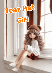 まったりタイムのクマ耳帽子の女の子
