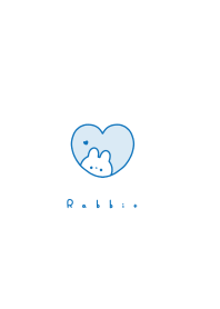 Rabbit in Heart(line)/aqua,blueline,BW