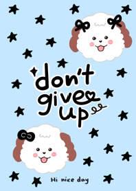 Dog don t give up minimal cute blue