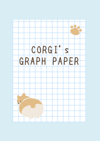 CORGI's GRAPH PAPER-LIGHT BLUE-YELLOWj