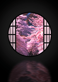 SAKURA Japanese garden[round window]