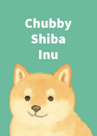 Chubby Shiba Inu2 on blue green