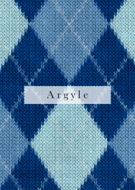 Argyle Style Embroidery Blue 80