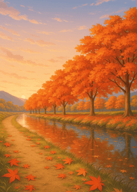 Golden Autumn Riverside Trail