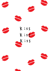 Kiss mark pattern. Simple white.