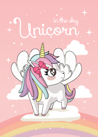 Unicorn in The sky-pink
