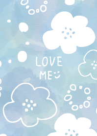 Handwriting floral watercolor blue4 Japa