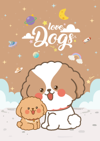 Dog Love Galaxy Light Brown