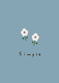 ブルーベージュとお花。シンプル。