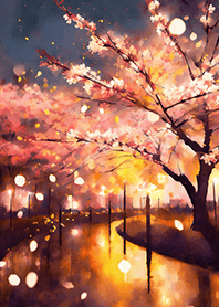 Beautiful night cherry blossoms#31