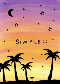 Aloha! Star and moon watercolor3 smile4
