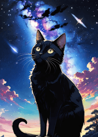 Night Moon Star Cat 5b0EDd
