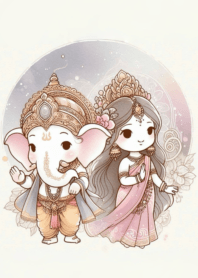 พระพิฆเนศ&พระแม่ลักษมี ประทานพร โชคลาภ