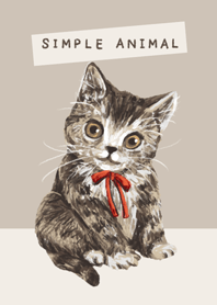 SIMPLE ANIMAL -Cat and Ribbon-