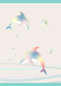 Summer Dolphin03 on blue