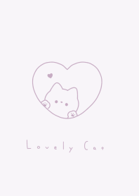 Cat in Heart(line)-red purple.