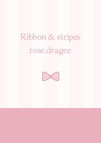Ribbon & stipes rose dragee
