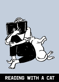 Reading with a cat
