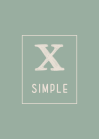 simple initials X antique green