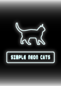 Simple neon cats :white