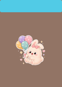Fluffy Bunny Brown&Blue