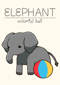 Elephant and colorful ball