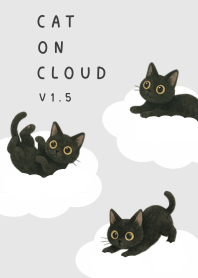 Black Cat on Cloud White Light Gray V1.5