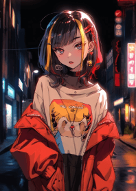 深夜的東京街頭少女