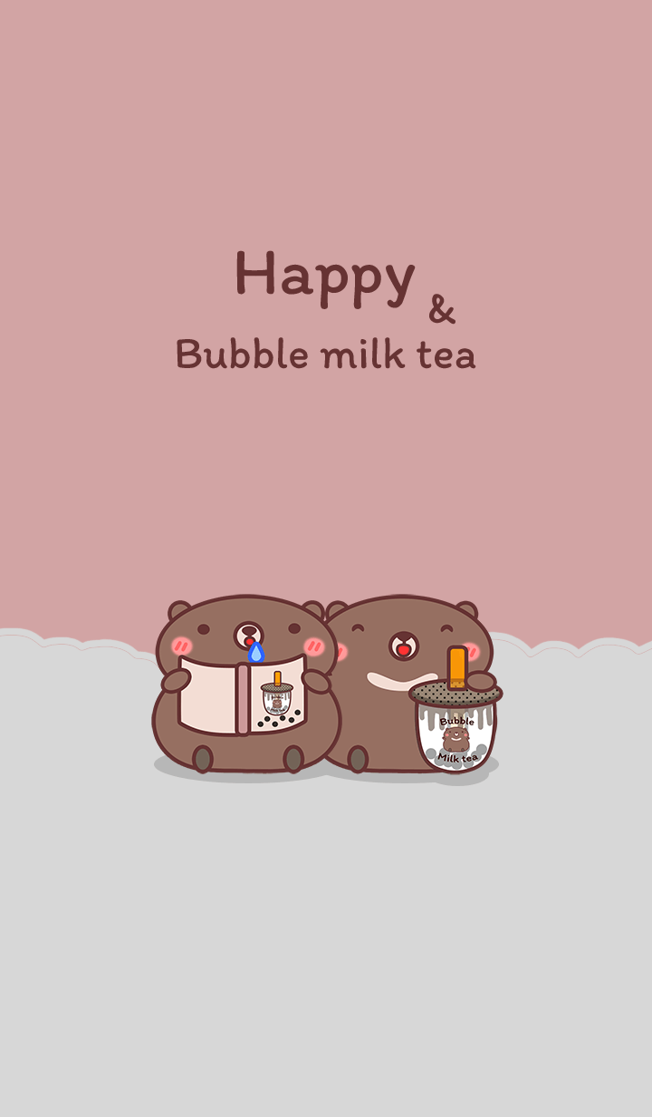 Black Bear & Bubble milk tea