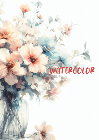WATERCOLOR-PINK BLUE FLOWER-49